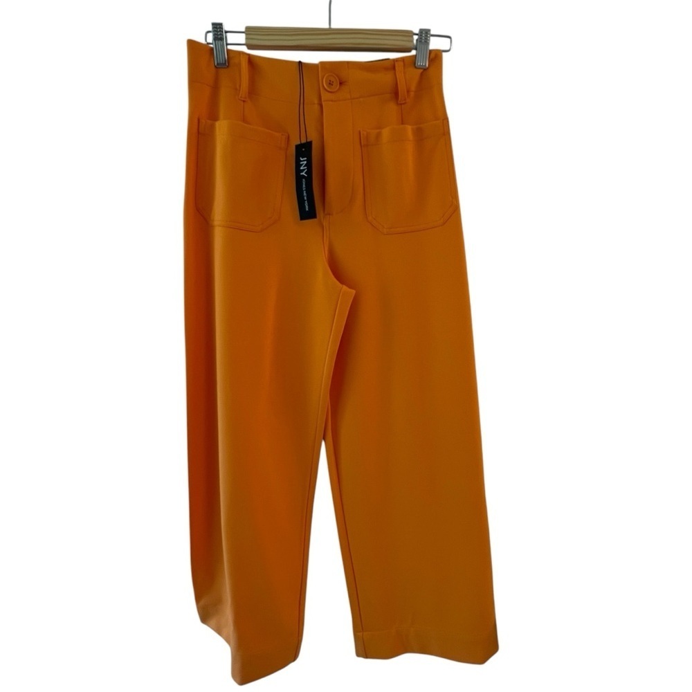 Jones New York Orange Straight Leg Pants with Elastic Waistband